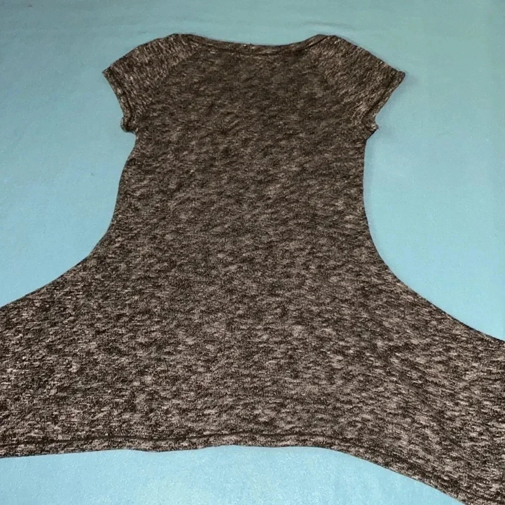 STUDIO M knit tunic sweater stretchy lightweight heather black gray size S